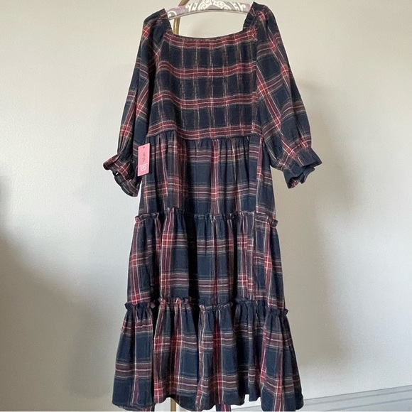 Ivy City Co. Madeline Plaid Midi Dress Size 2XL NWT - Picture 3 of 9